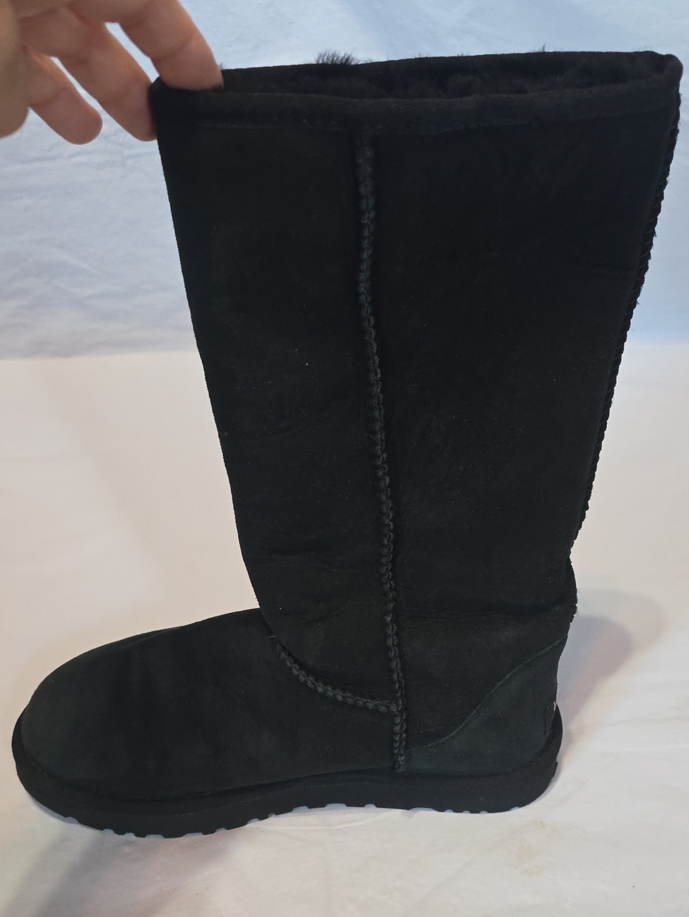 UGG Women's Classic Tall Boots 5815 Sheepskin Black 8 - Picture 6 of 12